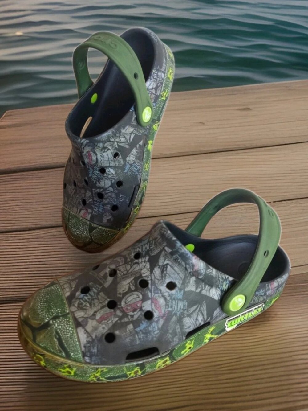 Crocs Teenage Mutant Ninja Turtle TMNT Clogs Sandals Youth Kids Size J3